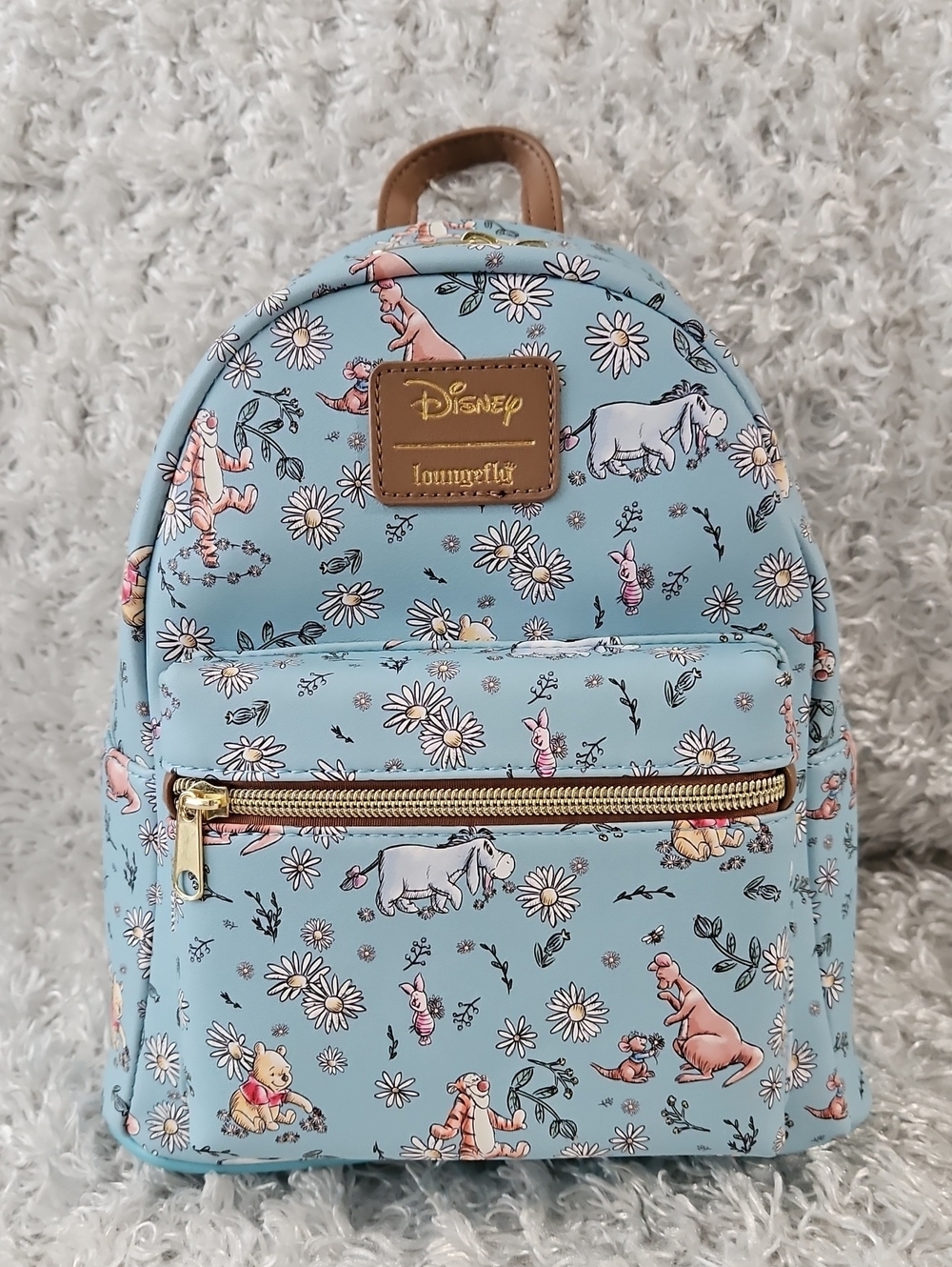 Loungefly Winnie the Pooh Daisies and Friends Eeyore Tigger mini backpack Blue